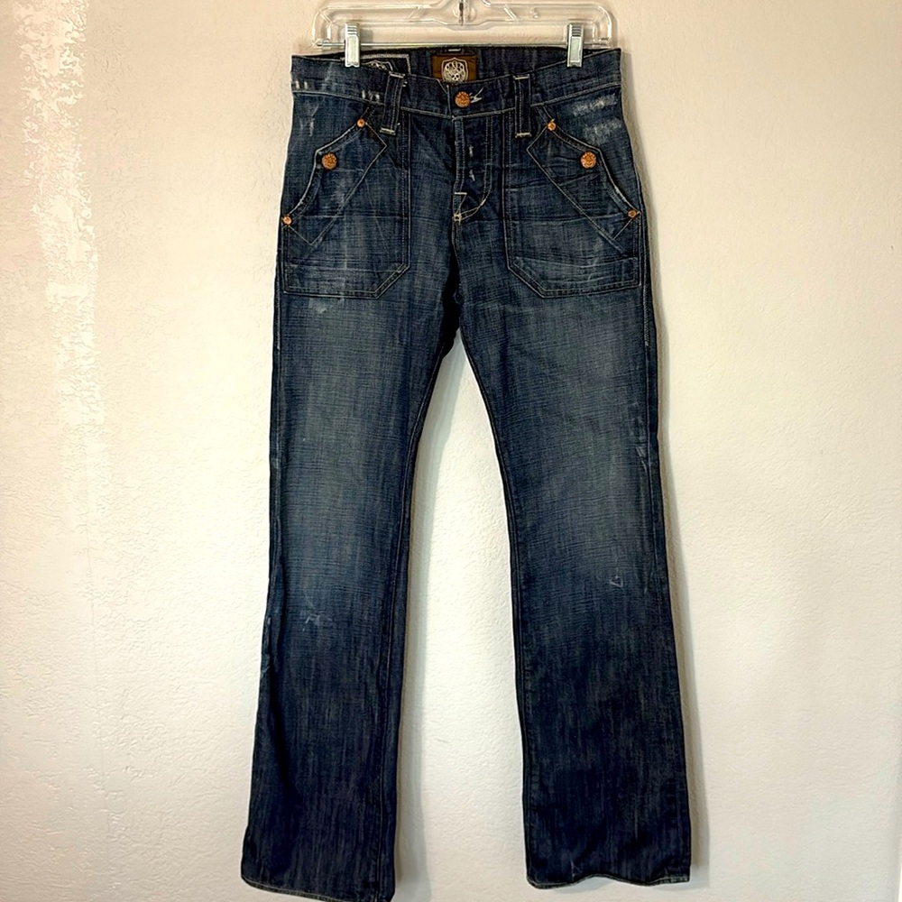 Rock & Republic Vtg 90s Flare Cargo Pocket Jeans 30